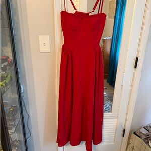 Red Strappy Maxi Dress